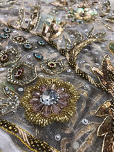 Load image into Gallery viewer, NEW Supperior Quality Stone Sequience Beads beaded NET Lace Applique Design - AP026