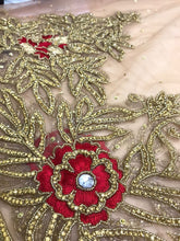 Load image into Gallery viewer, Beautiful All Silver Crystal Stone Solid Beads Heavily Beaded Border Applique - AP033