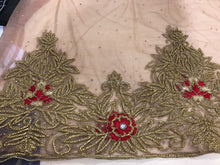 Load image into Gallery viewer, Beautiful All Silver Crystal Stone Solid Beads Heavily Beaded Border Applique - AP033