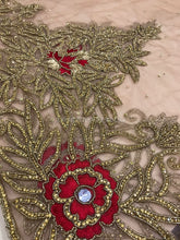 Load image into Gallery viewer, Beautiful All Silver Crystal Stone Solid Beads Heavily Beaded Border Applique - AP033