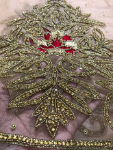 Load image into Gallery viewer, Beautiful All Silver Crystal Stone Solid Beads Heavily Beaded Border Applique - AP033