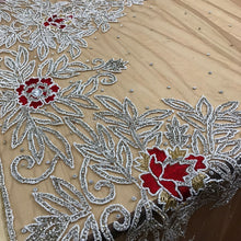 Load image into Gallery viewer, Beautiful All Silver Crystal Stone Solid Beads Heavily Beaded Border Applique - AP033