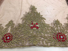 Load image into Gallery viewer, Beautiful All Silver Crystal Stone Solid Beads Heavily Beaded Border Applique - AP033