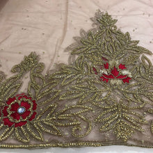 Load image into Gallery viewer, Beautiful All Silver Crystal Stone Solid Beads Heavily Beaded Border Applique - AP033