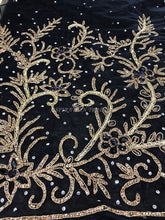 Load image into Gallery viewer, Beautiful RED Designer african net lace Crystal Stone work Applique Design - AP034