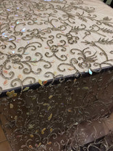 Load image into Gallery viewer, Gold Color Big design Silver Crystal Stone Beaded Applique Design - AP035