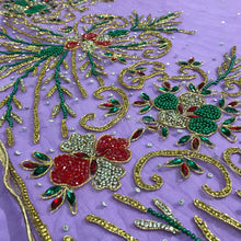 Load image into Gallery viewer, Sweet LILAC color New designer Applique Design On French Net lace fabric - AP045