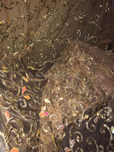 Load image into Gallery viewer, Gold Color Big design Silver Crystal Stone Beaded Applique Design - AP035