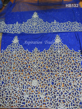 Load image into Gallery viewer, Heavy Beaded Stone Silk Indian George Fabric With Netlace Blouse- HB132