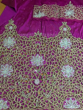 Load image into Gallery viewer, New fashion White African George Wrapper with sequins George set - HB165