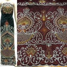 Load image into Gallery viewer, African High-Quality Wedding George fabric with lots of Stones Work VIP George - HB170