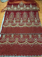 Load image into Gallery viewer, Beautiful Red Color Heavy beaded VIP George Wrapper set - HB172