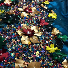 Load image into Gallery viewer, Exclusive 3D Multicolor Flower with Sequence Beads work VIP George Wrapper Set - HB180