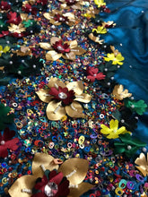 Load image into Gallery viewer, Exclusive 3D Multicolor Flower with Sequence Beads work VIP George Wrapper Set - HB180