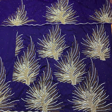 Load image into Gallery viewer, PURPLE color beautiful Tree pattern Nigerain Beaded george wrapper set - HB182