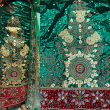 Load image into Gallery viewer, NIGERIAN Green Mettalic fabric george wrapper set - HBMG030