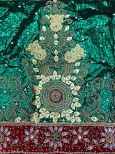 Load image into Gallery viewer, NIGERIAN Green Mettalic fabric george wrapper set - HBMG030