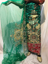 Load image into Gallery viewer, NIGERIAN Green Mettalic fabric george wrapper set - HBMG030