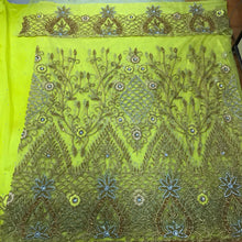 Load image into Gallery viewer, Latest New Design African Bride Yellow Net Fabric George wrapper Set - NLDG046