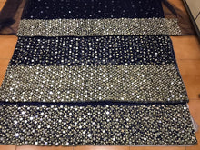 Load image into Gallery viewer, Beautiful Mirror work heavy Beaded Lace Designer George wrapper for wedding - NLDG048