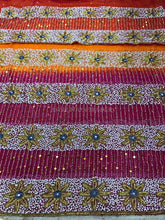 Load image into Gallery viewer, Light weight Beautiful Orange and Fushia Pink colors shade Net Lace Designer George - NLDG052