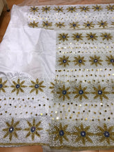 Load image into Gallery viewer, Light weight Beautiful Orange and Fushia Pink colors shade Net Lace Designer George - NLDG052