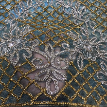 Load image into Gallery viewer, Sky Blue High Grade Heavy Beaded Net Lace Designer George Set - NLDG055