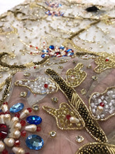 Load image into Gallery viewer, White Color Designer Net Lace Designer African George Wrapper With Beaded Blouse- NLDG057