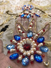 Load image into Gallery viewer, White Color Designer Net Lace Designer African George Wrapper With Beaded Blouse- NLDG057