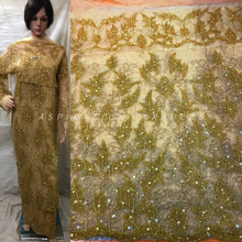 Load image into Gallery viewer, Fushia Pink Fringes Design Net Lace Designer African George Wrapper set - NLDG058