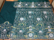 Load image into Gallery viewer, New arrival Superior Quality VIP TEAL GREE Nigerian Traditional wedding George Wrapper SET - NLDG063
