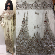 Load image into Gallery viewer, NEW Supperior Quality Crystal Glass stone beaded NET George wrapper set - NLDG065