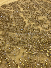 Load image into Gallery viewer, Champange Gold Color With All Golden Designer Work NET George Wrapper set - NLDG066