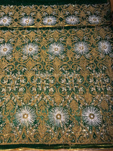 Load image into Gallery viewer, Nigerian Greesn Fringes Heavy Beaded NET Lace Designer George Wrapper set - NLDG070