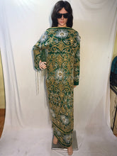 Load image into Gallery viewer, Nigerian Greesn Fringes Heavy Beaded NET Lace Designer George Wrapper set - NLDG070