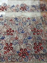 Load image into Gallery viewer, All Sequence Work White Net Lace George Wrapper with fancy Matching Blouse - NLDG073