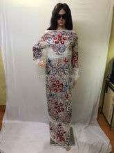 Load image into Gallery viewer, All Sequence Work White Net Lace George Wrapper with fancy Matching Blouse - NLDG073