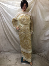 Load image into Gallery viewer, Off white color Net Lace Golden Work Designer George wrapper set - NLDG080