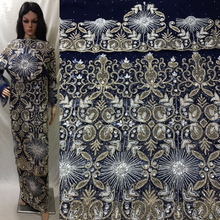 Load image into Gallery viewer, New 2022 African Designer NET lace Heavily Beaded George Wrapper set - NLDG100