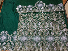 Load image into Gallery viewer, New 2022 African Designer NET lace Heavily Beaded George Wrapper set - NLDG100