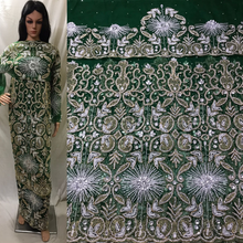 Load image into Gallery viewer, New 2022 African Designer NET lace Heavily Beaded George Wrapper set - NLDG100