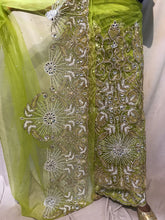 Load image into Gallery viewer, New 2022 African Designer NET lace Heavily Beaded George Wrapper set - NLDG100