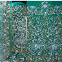 Load image into Gallery viewer, New 2022 African Designer NET lace Heavily Beaded George Wrapper set - NLDG100