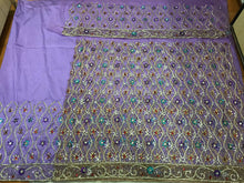 Load image into Gallery viewer, NEW Exclusive LILAC Color Heavy Beaded Designer African george wrapper set - NLDG111