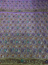 Load image into Gallery viewer, NEW Exclusive LILAC Color Heavy Beaded Designer African george wrapper set - NLDG111