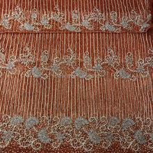 Load image into Gallery viewer, Burnt Orange Heavy Beaded Designer Nigerian Wedding George wrapper set - NLDG114