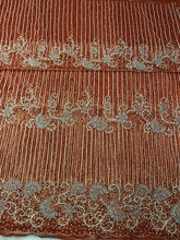 Load image into Gallery viewer, Burnt Orange Heavy Beaded Designer Nigerian Wedding George wrapper set - NLDG114