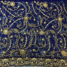 Load image into Gallery viewer, Royal Blue color For Nigerial Royal Wedding Brides Fav George wrapper fabric set - NLDG115