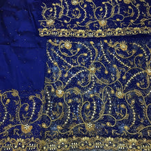 Load image into Gallery viewer, Royal Blue color For Nigerial Royal Wedding Brides Fav George wrapper fabric set - NLDG115