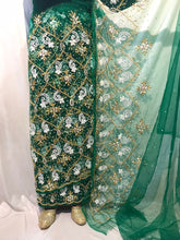 Load image into Gallery viewer, Nigerian Green Nigerian Wedding bride Wear George Wrapper Set - NLDG116